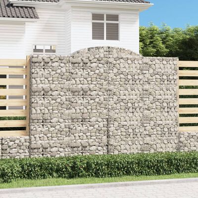 vidaXL Gabionen mit Hochbogen 5 Stk. 300x30x220/240cm Verzinktes Eisen