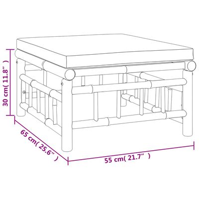 vidaXL 5-tlg. Garten-Lounge-Set mit Dunkelgrauen Kissen Bambus