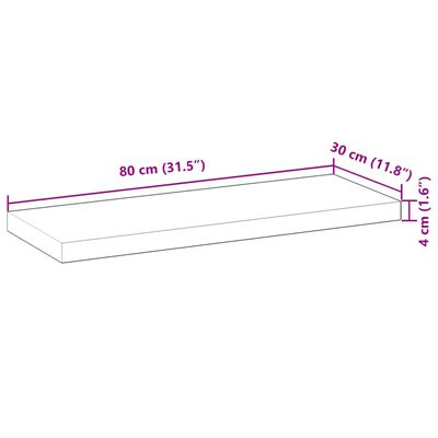 vidaXL Schweberegale 2 Stk. 80x30x4 cm Massivholz Akazie Ölbehandelt