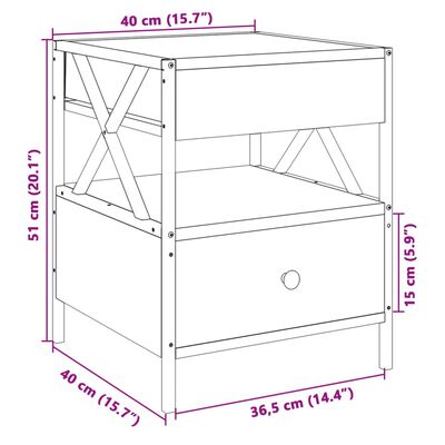 vidaXL Couchtisch mit Infinity-LED Räuchereiche 40x40x51 cm