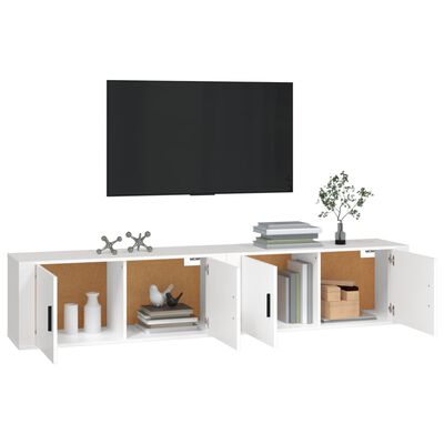 vidaXL TV-Wandschränke 2 Stk. Weiß 100x34,5x40 cm