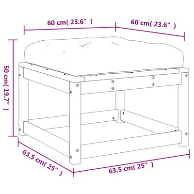 vidaXL Gartenhocker mit Kissen Massivholz Douglasie