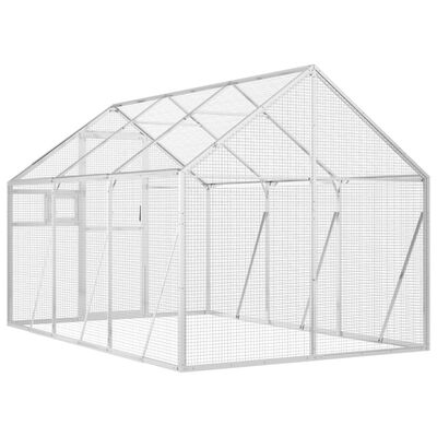 vidaXL Voliere Silbern 1,79x3x1,85 m Aluminium