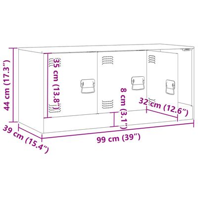 vidaXL TV-Schrank Olivgrün 99x39x44 cm Stahl