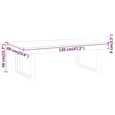 vidaXL Couchtisch Dunkelbraun und Schwarz 120x60x40 cm MDF und Eisen