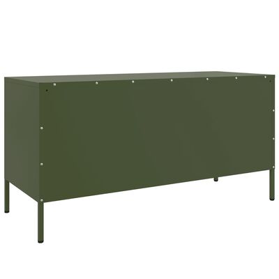 vidaXL TV-Schrank Olivgrün 100,5x39x50,5 cm Stahl