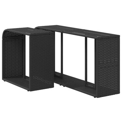 vidaXL Outdoor-Regale 2 Stk. Schwarz Poly Rattan