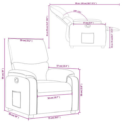 vidaXL Relaxsessel Schwarz Stoff