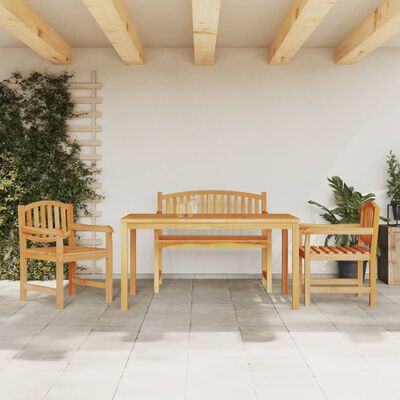 vidaXL 4-tlg. Garten-Essgruppe Massivholz Teak