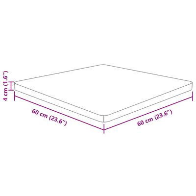 vidaXL Tischplatte Quadratisch Dunkelbraun 60x60x4cm Behandelte Eiche