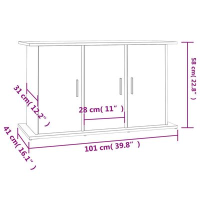 vidaXL Aquariumständer Sonoma-Eiche 101x41x58 cm Holzwerkstoff