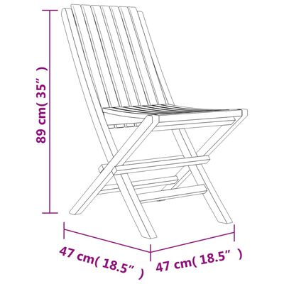 vidaXL Gartenstühle 8 Stk. Klappbar 47x47x89 cm Massivholz Teak