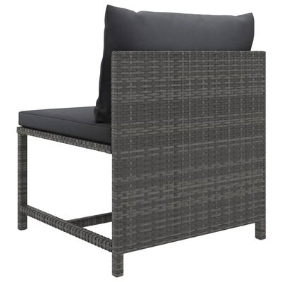 vidaXL 5-tlg. Garten-Lounge-Set mit Kissen Poly Rattan Grau