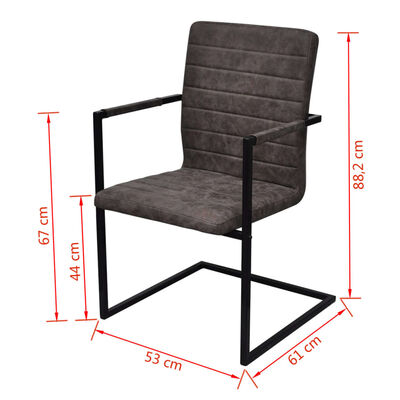 vidaXL Freischwinger 6 Stk. Braun Kunstleder