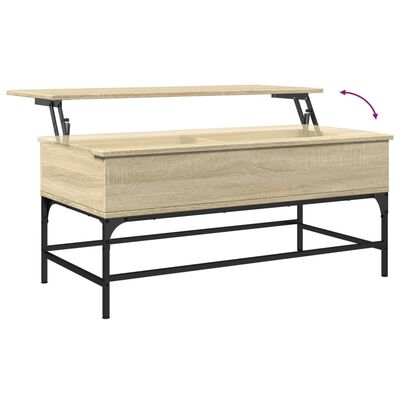 vidaXL Couchtisch Sonoma-Eiche 100x50x45 cm Holzwerkstoff und Metall