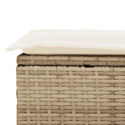 vidaXL 11-tlg. Garten-Sofagarnitur mit Kissen Beige Poly Rattan