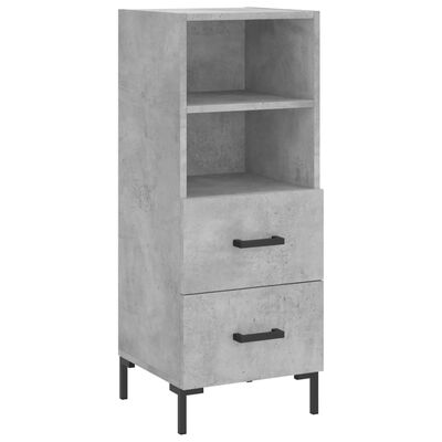 vidaXL Highboard Betongrau 34,5x34x180 cm Holzwerkstoff