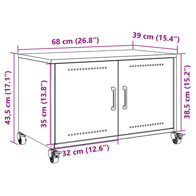 vidaXL TV-Schrank Rosa 68x39x43,5 cm Stahl