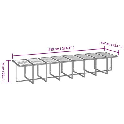 vidaXL 21-tlg. Garten-Essgruppe mit Kissen Schwarz Poly Rattan