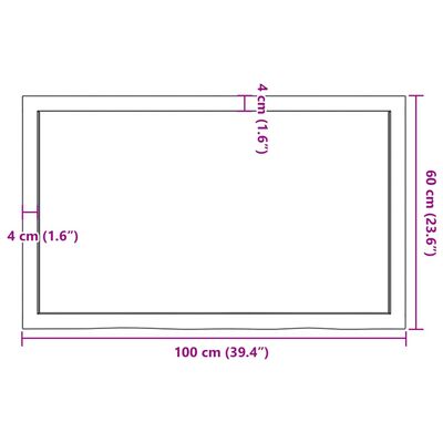 vidaXL Waschtischplatte Dunkelbraun 100x60x(2-6)cm Massivholz