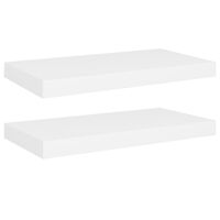 vidaXL Schweberegale 2 Stk. Weiß 50x23x3,8 cm MDF