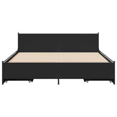 vidaXL Bettgestell mit Schubladen Schwarz 140x190 cm Holzwerkstoff