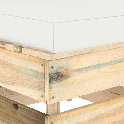 vidaXL Modulares Mittelsofa mit Kissen Grün Imprägniertes Holz