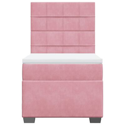 vidaXL Boxspringbett mit Matratze Rosa 80x200 cm Samt