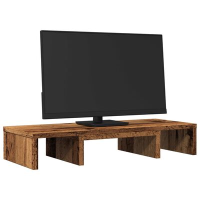 vidaXL Monitorständer Verstellbar Altholz-Optik 60x24x10,5 cm