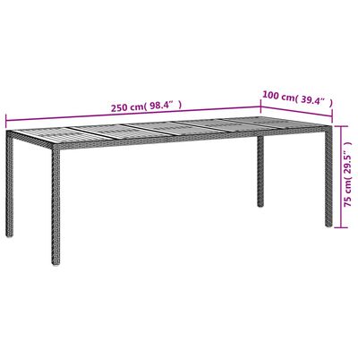 vidaXL 9-tlg. Garten-Essgruppe mit Kissen Schwarz Poly Rattan