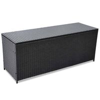 vidaXL Garden-Auflagenbox Schwarz 150x50x60 cm Poly Rattan