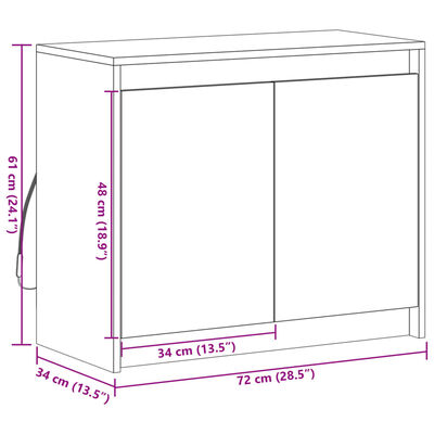 vidaXL LED-Sideboard Räuchereiche 72x34x61 cm Holzwerkstoff