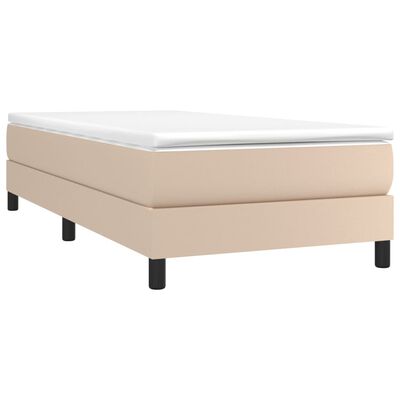 vidaXL Bettgestell Cappuccino-Braun 90x190 cm Kunstleder