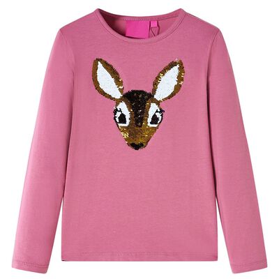 Kinder-Langarmshirt Himbeerrosa 140