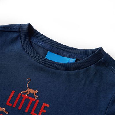 Kinder-Langarmshirt Marineblau 92