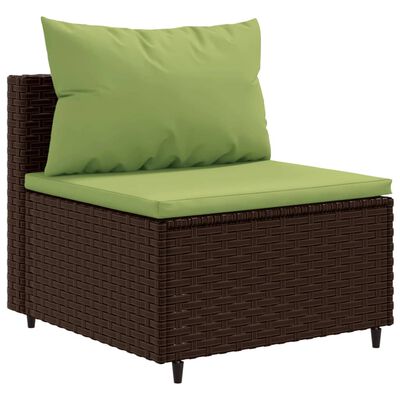 vidaXL 7-tlg. Garten-Lounge-Set mit Kissen Braun Poly Rattan