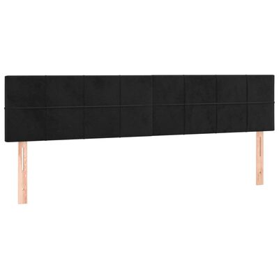 vidaXL Kopfteile 2 Stk. Schwarz 100x5x78/88 cm Samt