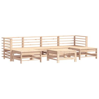 vidaXL 7-tlg. Garten-Lounge-Set mit Kissen Massivholz