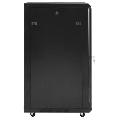 vidaXL 18U Netzwerkschrank 19" IP20 Schwarz 60x60x100 cm