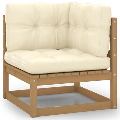 vidaXL 9-tlg Garten-Lounge-Set mit Kissen Honigbraun Massivholz Kiefer