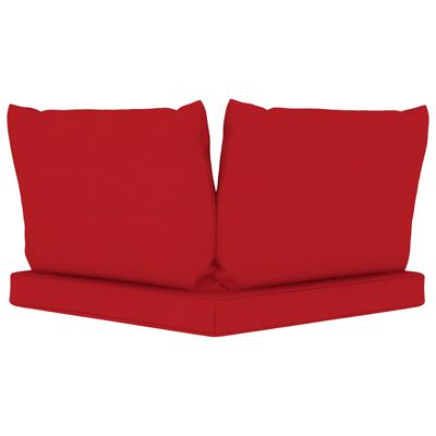 vidaXL Garten-Palettensofa 3-Sitzer mit Kissen in Rot Kiefernholz