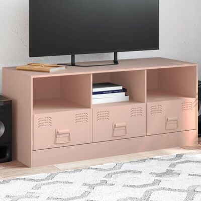 vidaXL TV-Schrank Rosa 99x39x44 cm Stahl