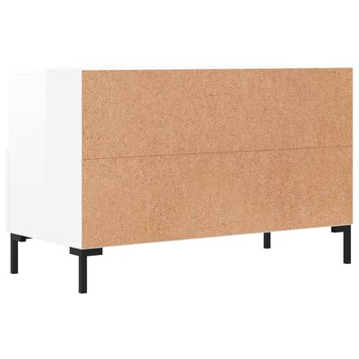 vidaXL TV-Schrank Hochglanz-Weiß 80x36x50 cm Holzwerkstoff