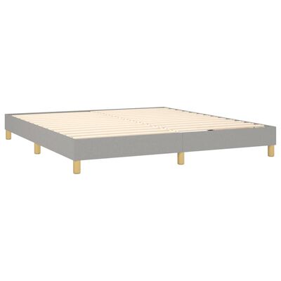 vidaXL Boxspringbett mit Matratze Hellgrau 160x200 cm Stoff