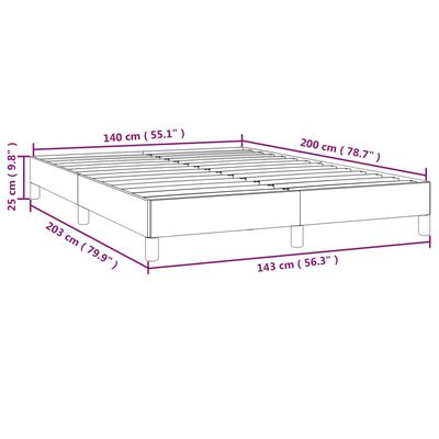 vidaXL Bettgestell Hellgrau 140x200 cm Samt