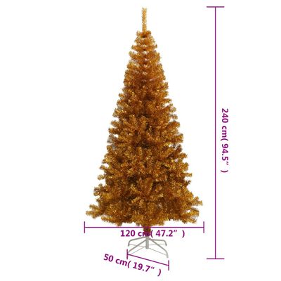 vidaXL Künstlicher Weihnachtsbaum mit Ständer Gold 240 cm PET