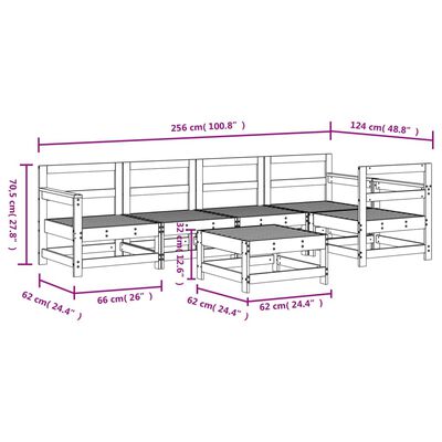 vidaXL 6-tlg. Garten-Lounge-Set Imprägniertes Kiefernholz