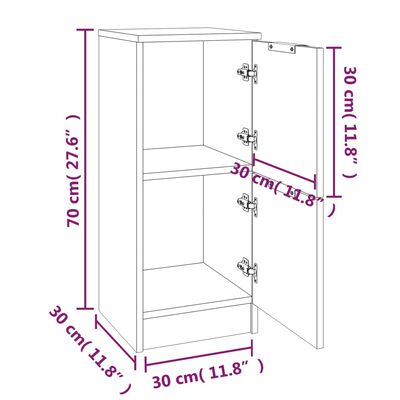 vidaXL Sideboard Braun Eichen-Optik 30x30x70 cm Holzwerkstoff