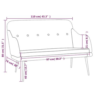 vidaXL Sitzbank Hellgelb 110x76x80 cm Stoff