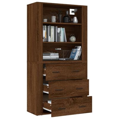 vidaXL Highboard Braun Eichen-Optik Holzwerkstoff